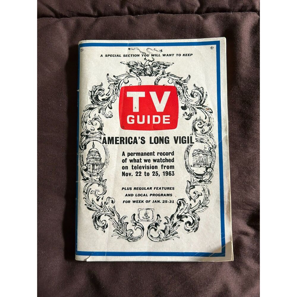 Vintage TV Guide November 22, 1963 Kennedy collectible great condition